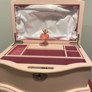 Pottery Barn Kids Pink Jewelry Organizer with Ballerina with key